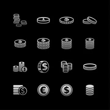 Coin icons Stock Illustration
