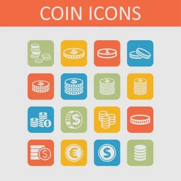 Coin icons Stock Illustration