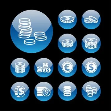 Coin icons Stock Illustration