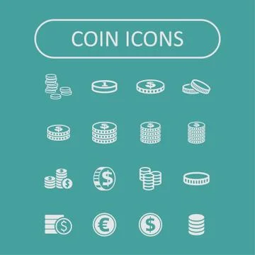 Coin icons Stock Illustration