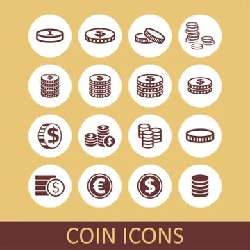 Coin icons Stock Illustration