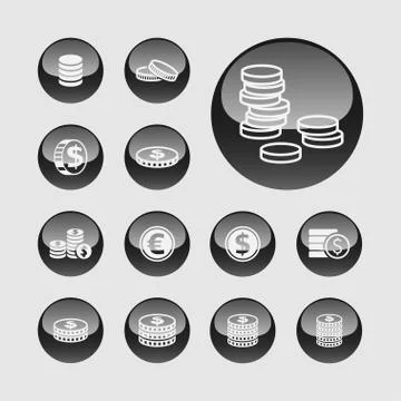 Coin icons Stock Illustration