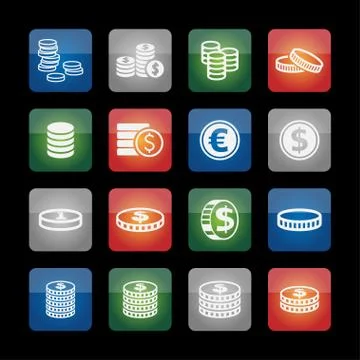 Coin icons Stock Illustration