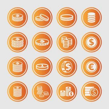 Coin icons Stock Illustration