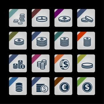 Coin icons Stock Illustration