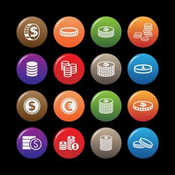 Coin icons Stock Illustration