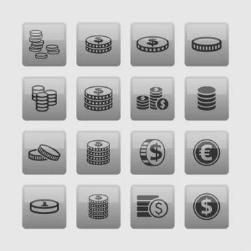 Coin icons Stock Illustration