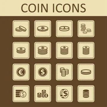 Coin icons Stock Illustration