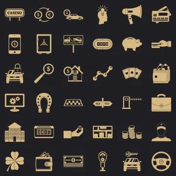 Coin icons set, simple style イラスト素材