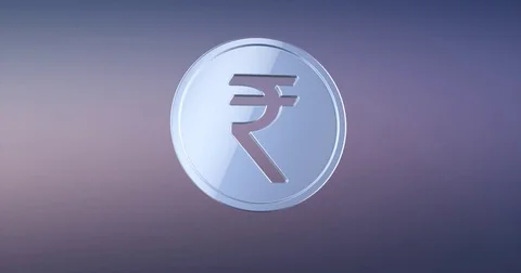 Coin Indian Rupee Silver 3d Icon Stock Footage 71352045