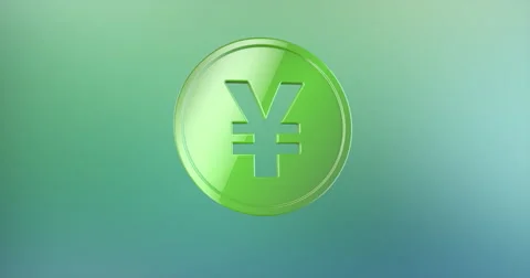 Coin Japanese Yen Color 3d Icon Stock Footage