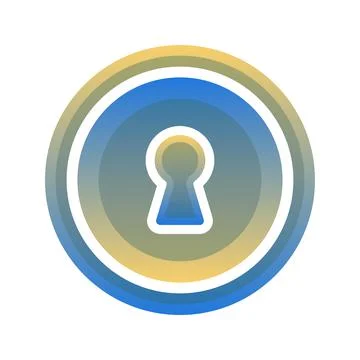Coin keyhole gradient logo design template icon Stock Illustration