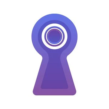 Coin keyhole gradient logo design template icon Stock Illustration