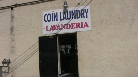 Coin laundry - lavanderia Stock Footage 1067562