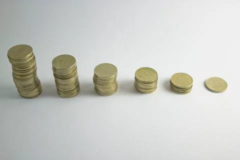 Coin line Stock Photos
