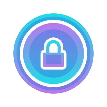 Coin lock gradient logo design template icon Stock Illustration