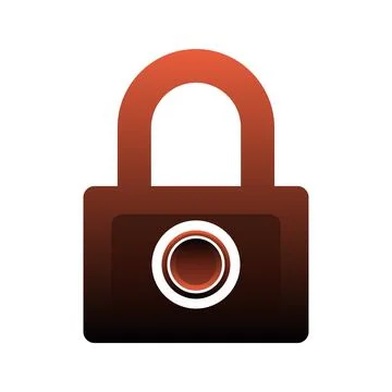 Coin lock gradient logo design template icon Stock Illustration