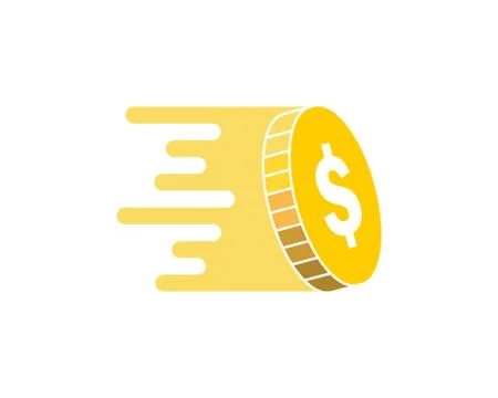 Coin logo with fast speed Stock Illustration