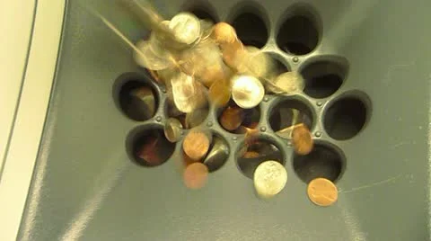 Coin Machine Counting Money Stock Footage 22284402