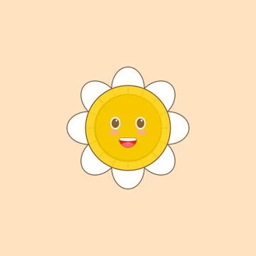 Coin mascot with flower head vector. cartoon character illustration Stock Illustration