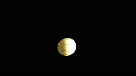 Coin of Monero soars and falls spinning on a transparent background, alpha Stock Footage 87371205