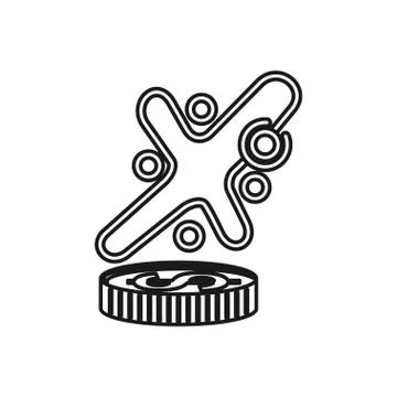 Coin Money Commitment Teamwork Together Outline Logo vector 스톡 일러스트