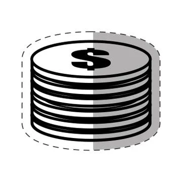 Coin money dollar stack Stock Illustration