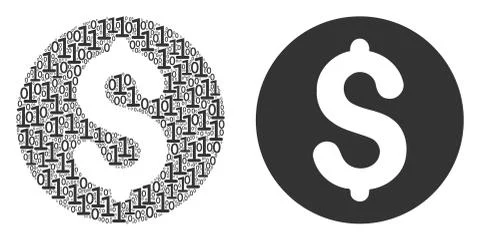 Coin Mosaic of Binary Digits Stockillustratie