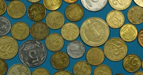 Coin movements of different countries. Stock Photos