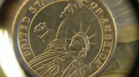 Coin one dollar Stock Footage 10919575