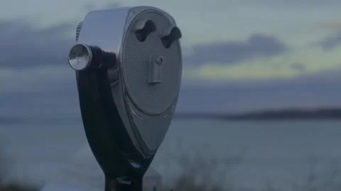 Coin-operated Binoculars At Dusk On Stock Video Pond5