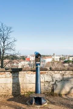 Coin Operated Telescope for Sightseeing. Stock Photos