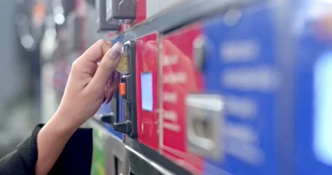 Coin operated washing machine with automatic system by using the 10 baht coin of Stock Footage 222619257