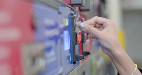 Coin operated washing machine with automatic system by using the 10 baht. Stock Footage 222619455