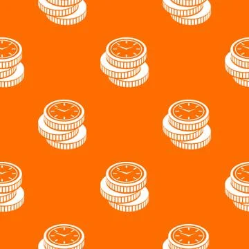 Coin pattern vector orange Illustrazione stock