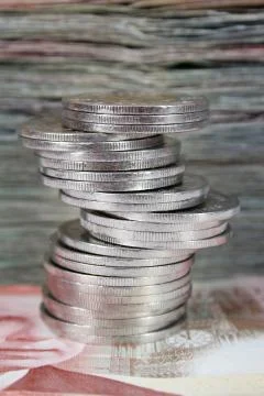 Coin pile Stock-Fotos