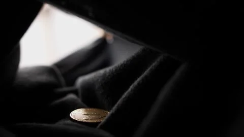Coin in Pocket Stock Footage 254459422