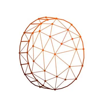 Coin polygonal vector illustration isolated on white background. Coin poly... Stock Photos