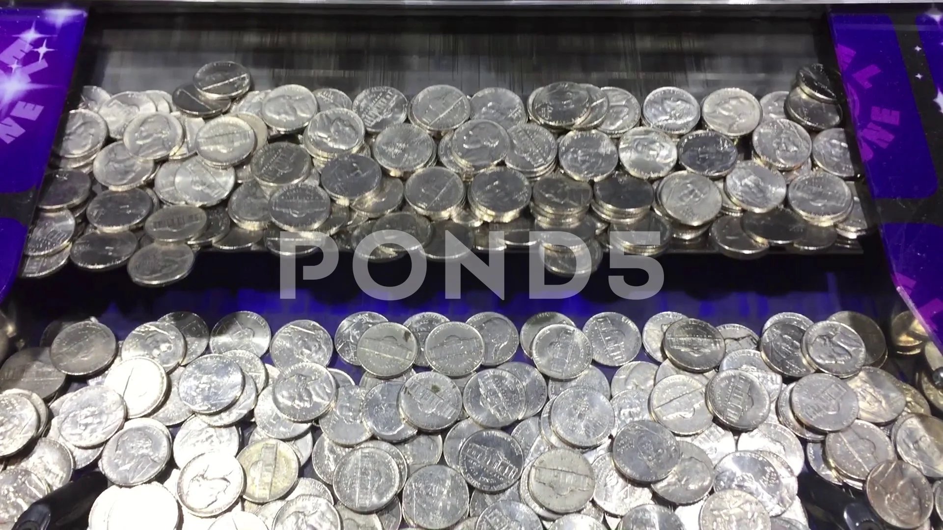 Coin Pusher Arcade Game Nickels Hd Stock Video Pond5