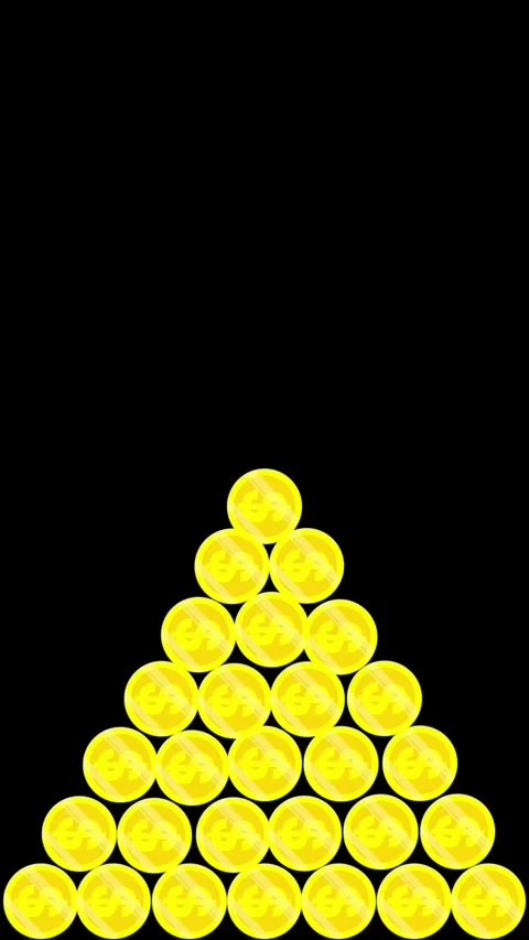 Coin pyramid animation Stock Footage 306424749