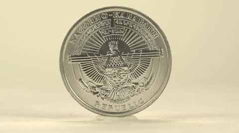 Coin With Saint George Image Dated With Value Of Dram 写真素材