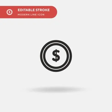 Coin Simple vector icon. Illustration symbol design template for web mobile U Stock Illustration