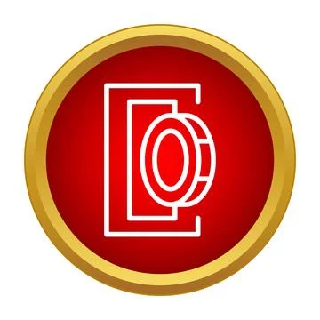 Coin slot machine payment input flat icon 库存插图