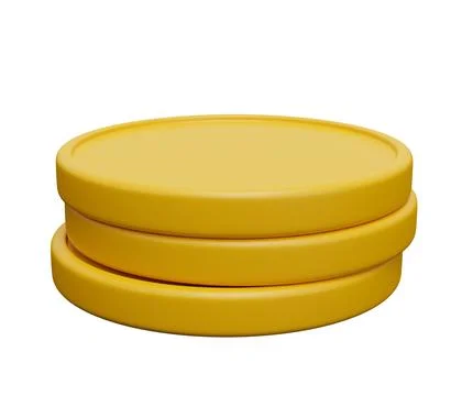 Coin stack 3d illustration. 3d render cartoon minimal icon illustration イラスト素材