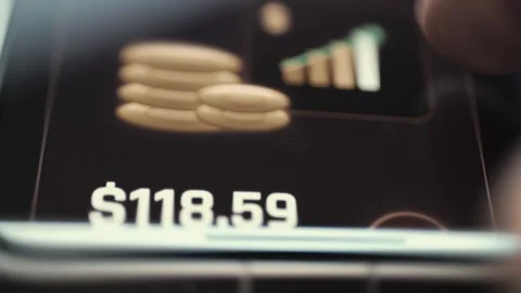 Coin Stack And GPU Cost Per Hour Metric At 118 Dollars 4K Stock Footage 341335035