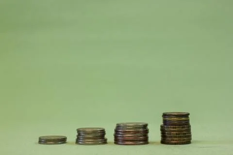 Coin stack with burred background. Can use for montage Stock Photos