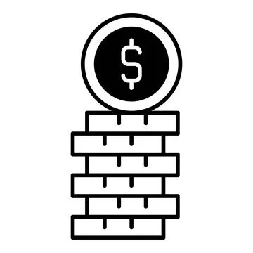 Coin Stack Dualtone Icon Stock Illustration