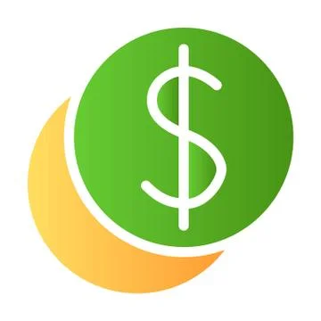 Coin stack flat icon. Dollar color icons in trendy flat style. Cent coins Stock Illustration