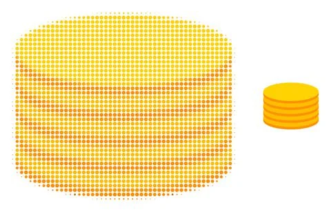 Coin Stack Halftone Dotted Icon Stock Illustration