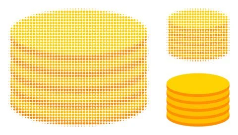 Coin Stack Halftone Dotted Icon Stock Illustration